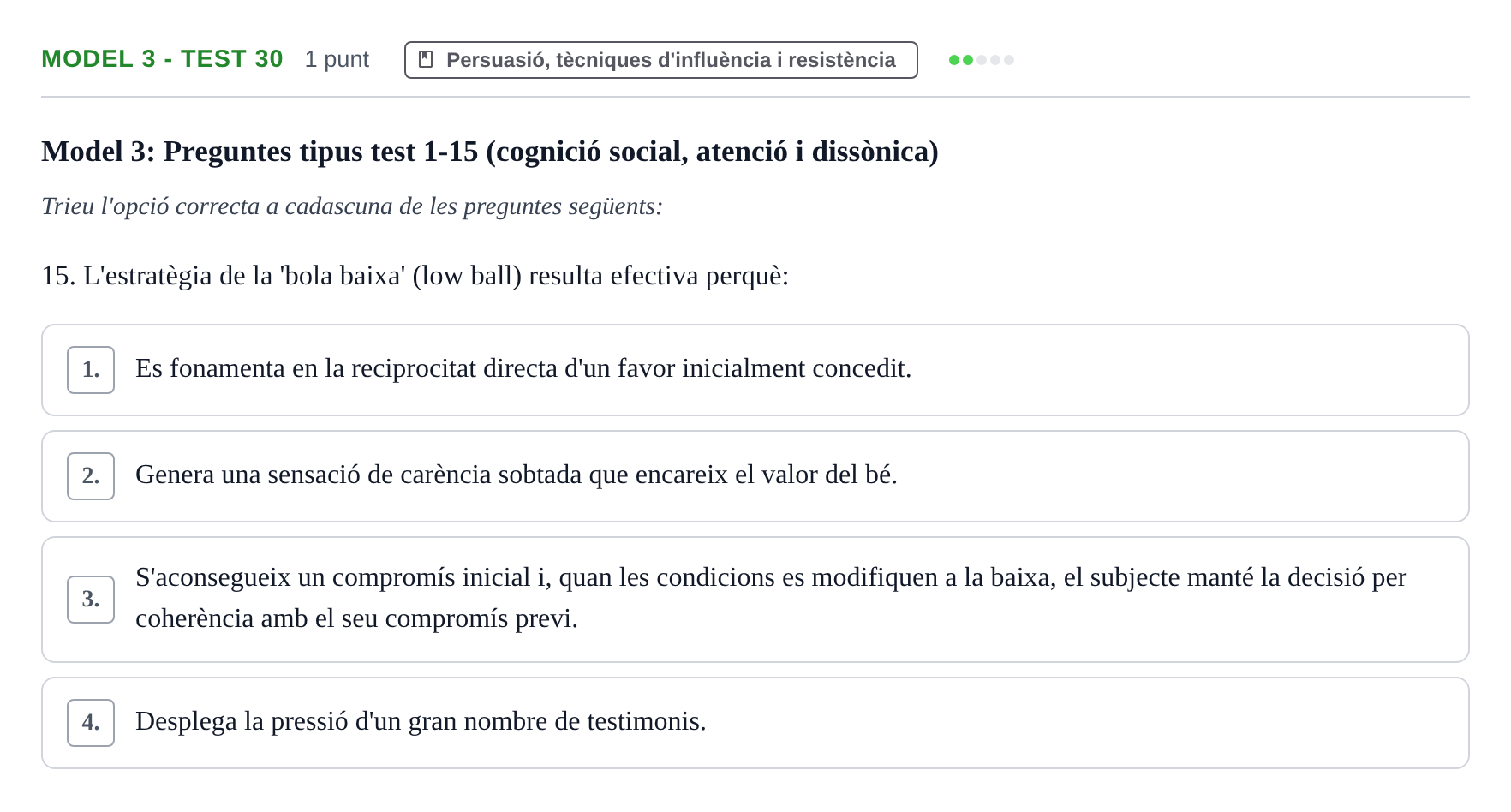 Enunciado: Ejercicio Model 3 - Test 30 · Psicología Social UB Exemples