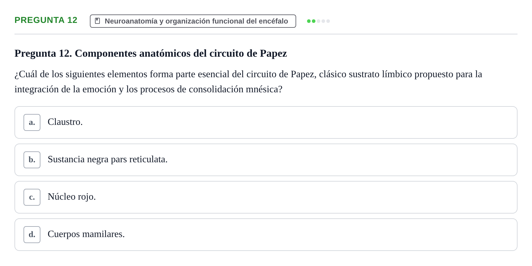 Enunciado: Pregunta 12