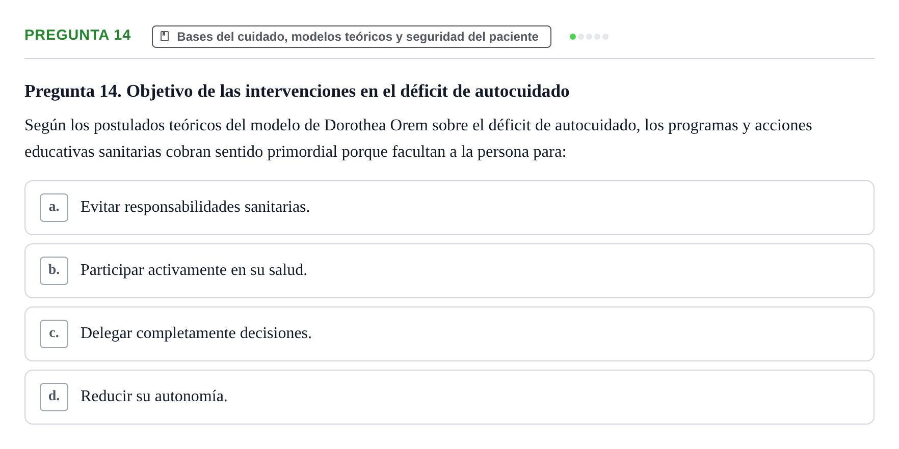 Enunciado: Pregunta 14