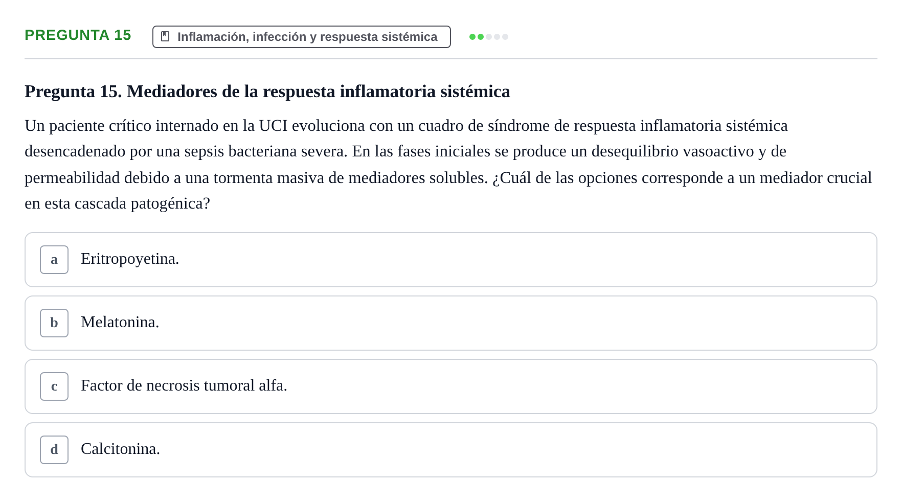 Enunciado: Pregunta 15