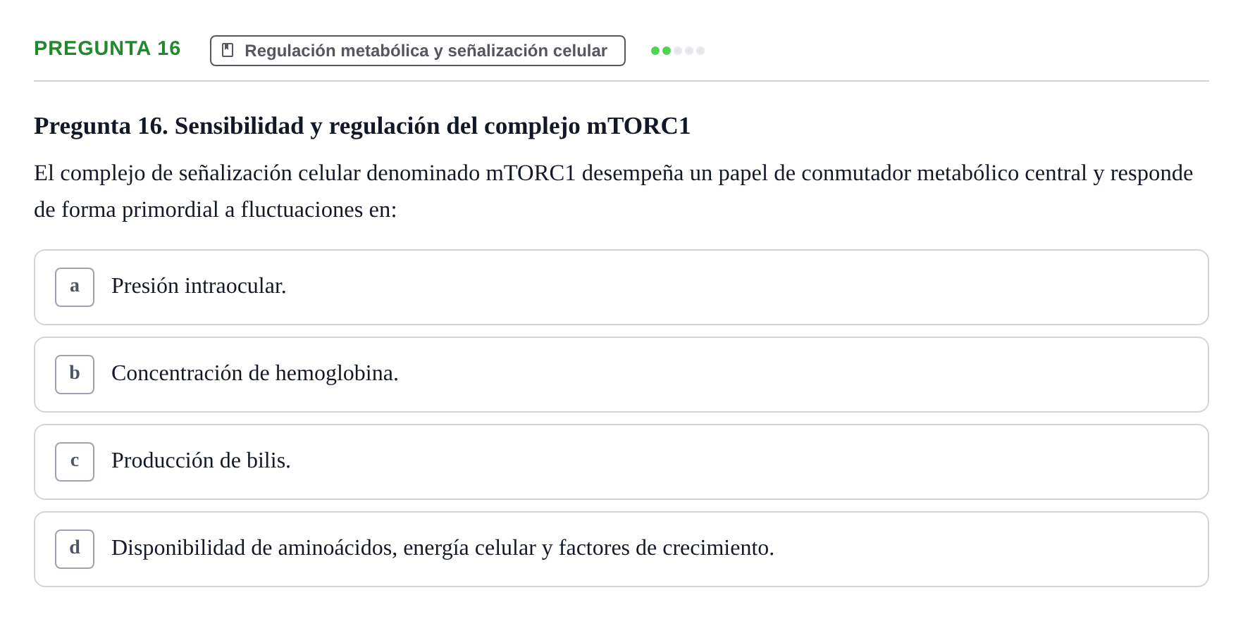 Enunciado: Pregunta 16