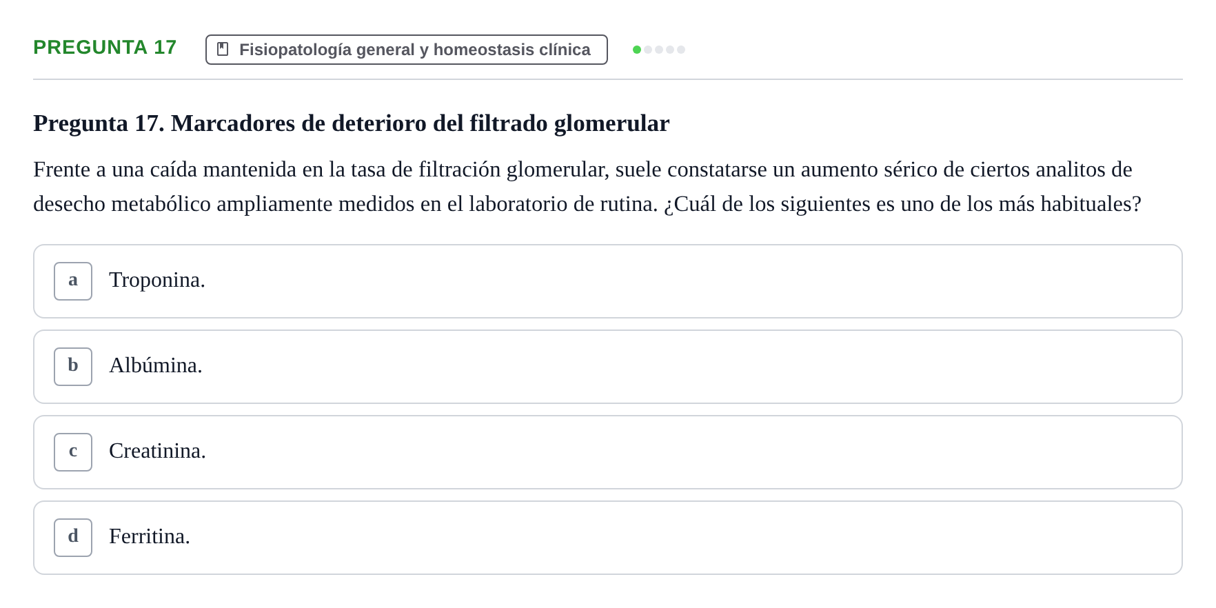 Enunciado: Pregunta 17