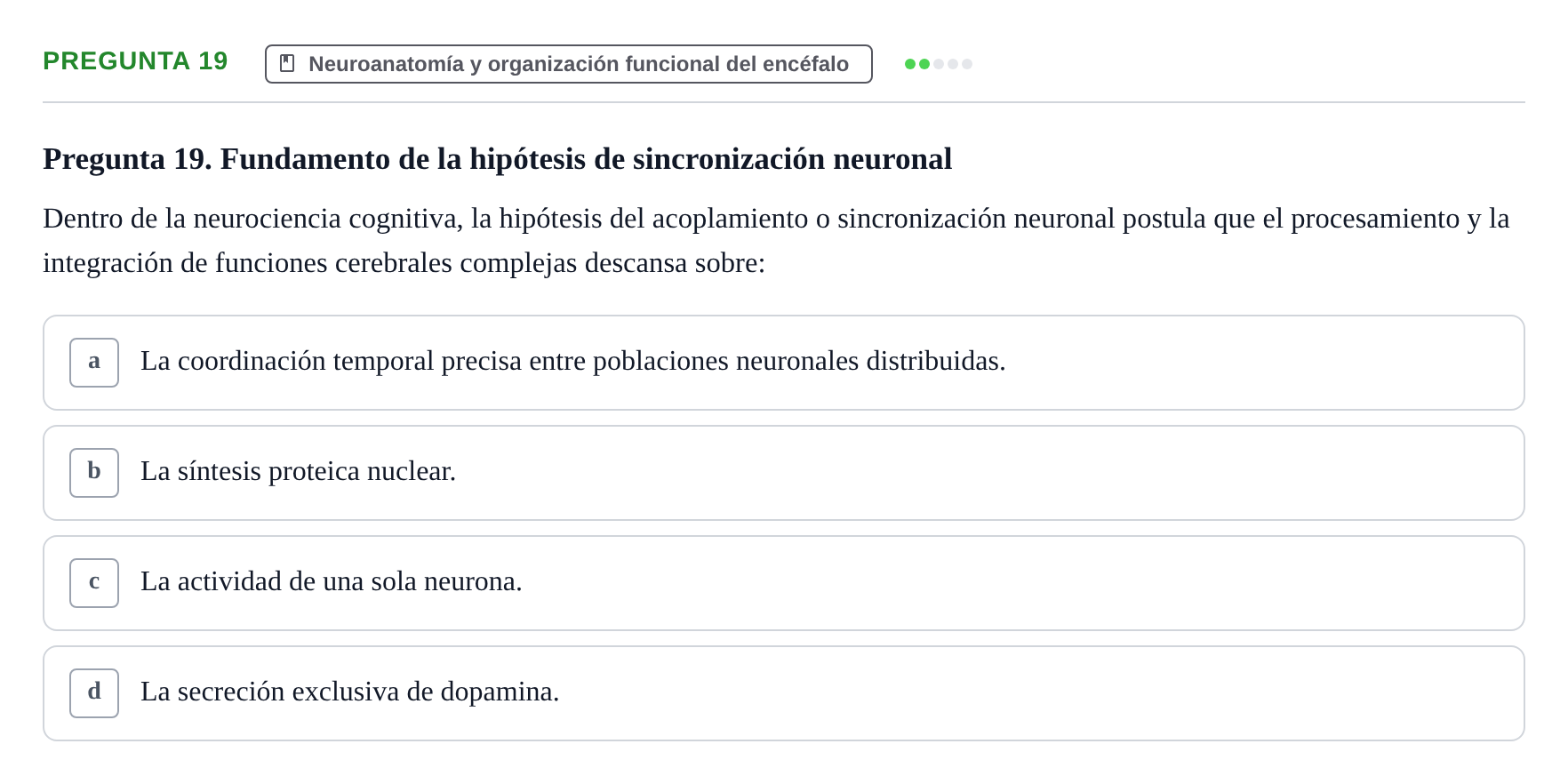 Enunciado: Pregunta 19