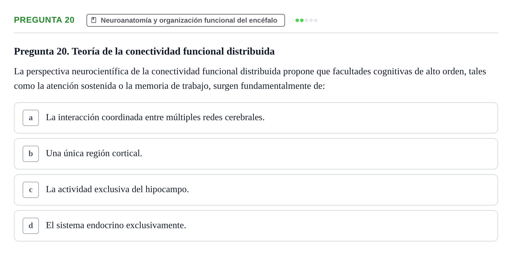Enunciado: Pregunta 20