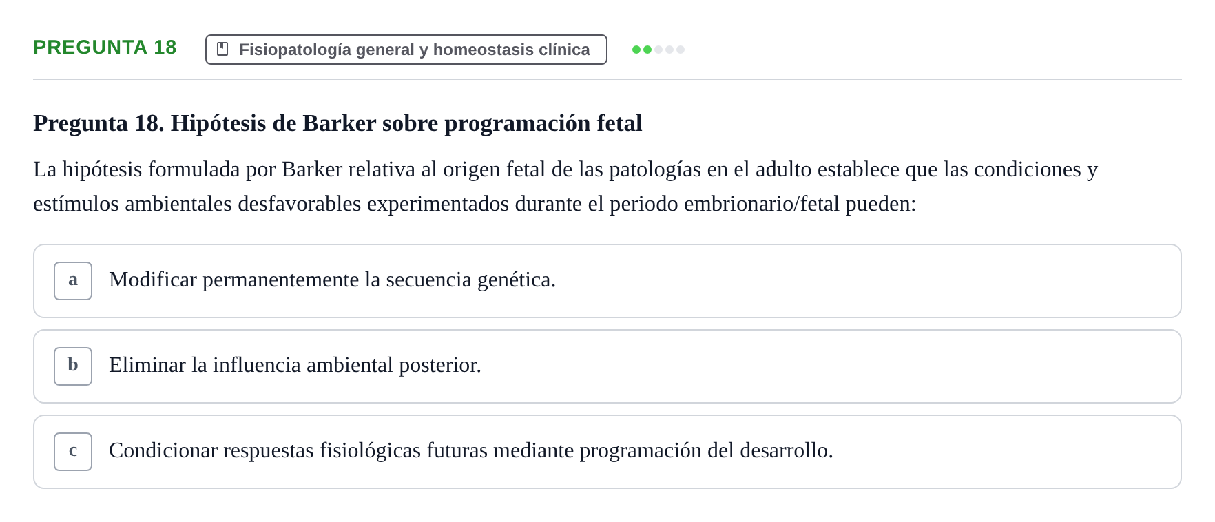 Enunciado: Pregunta 18