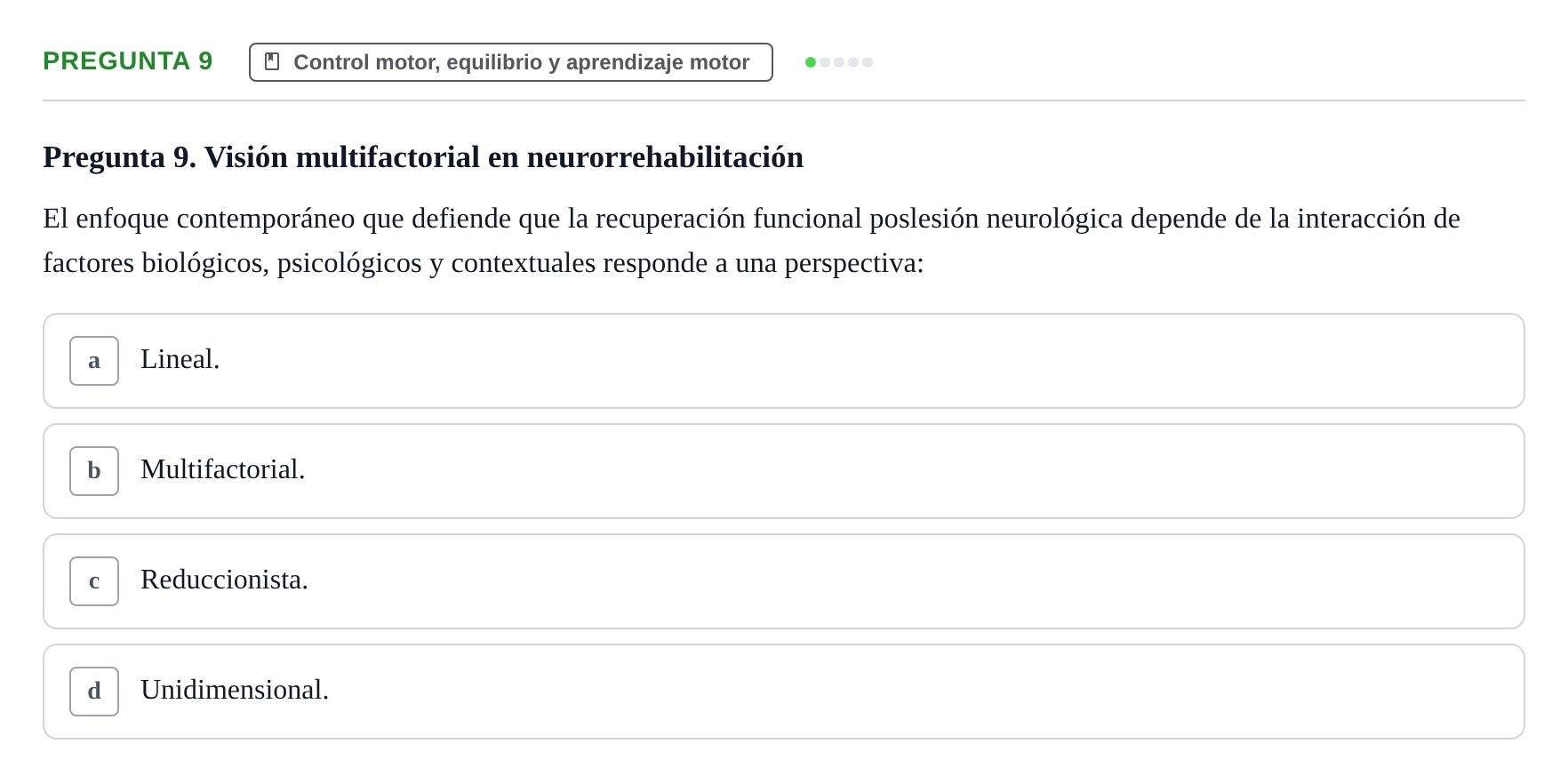 Enunciado: Pregunta 9