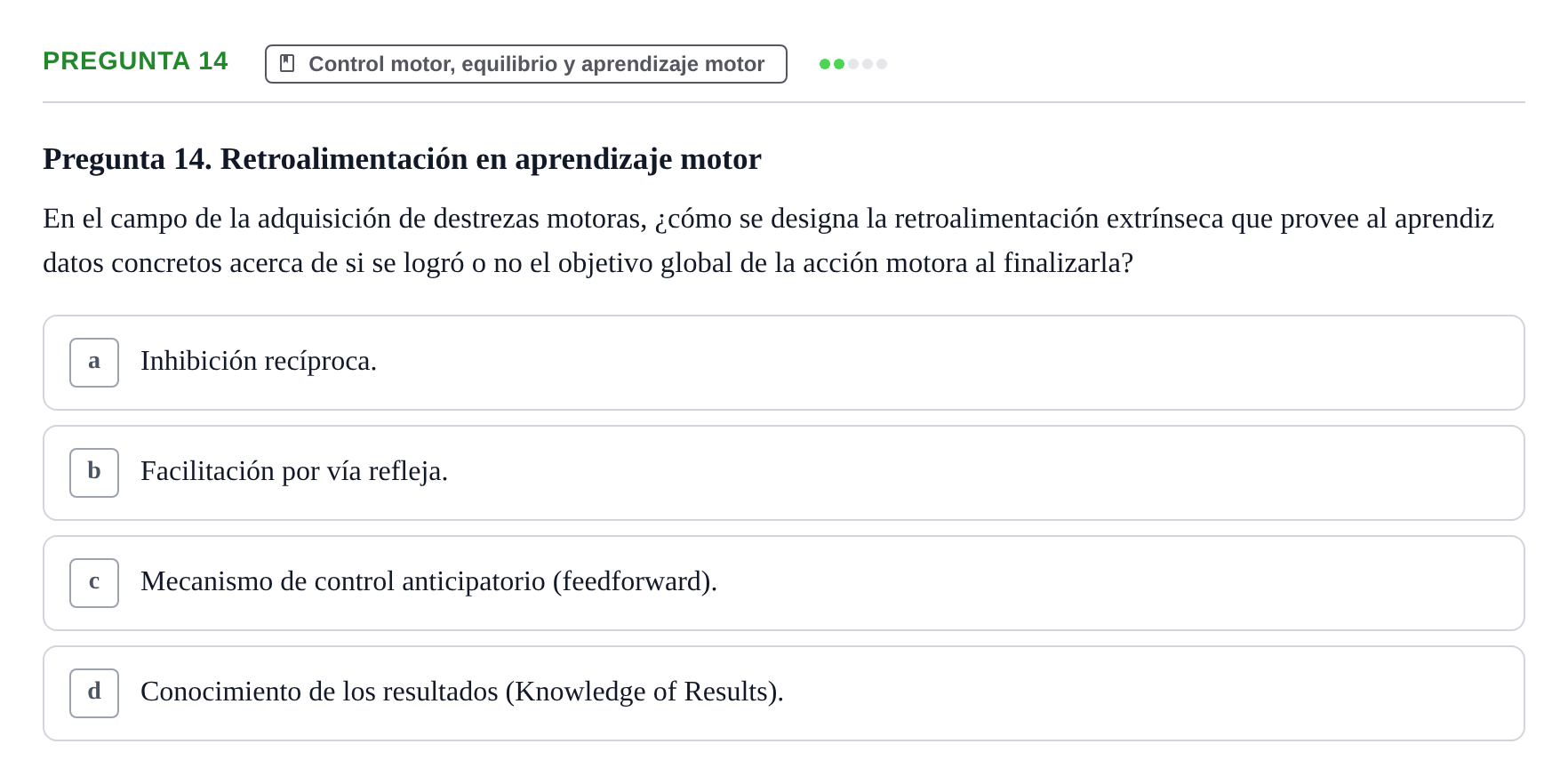 Enunciado: Pregunta 14