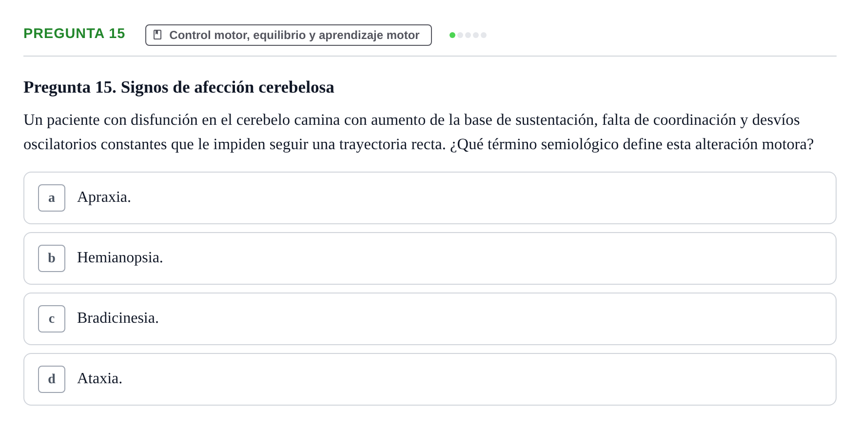 Enunciado: Pregunta 15