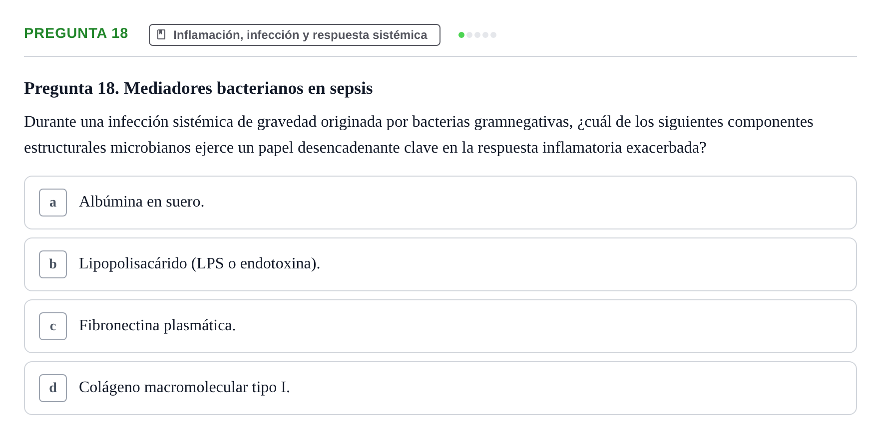 Enunciado: Pregunta 18