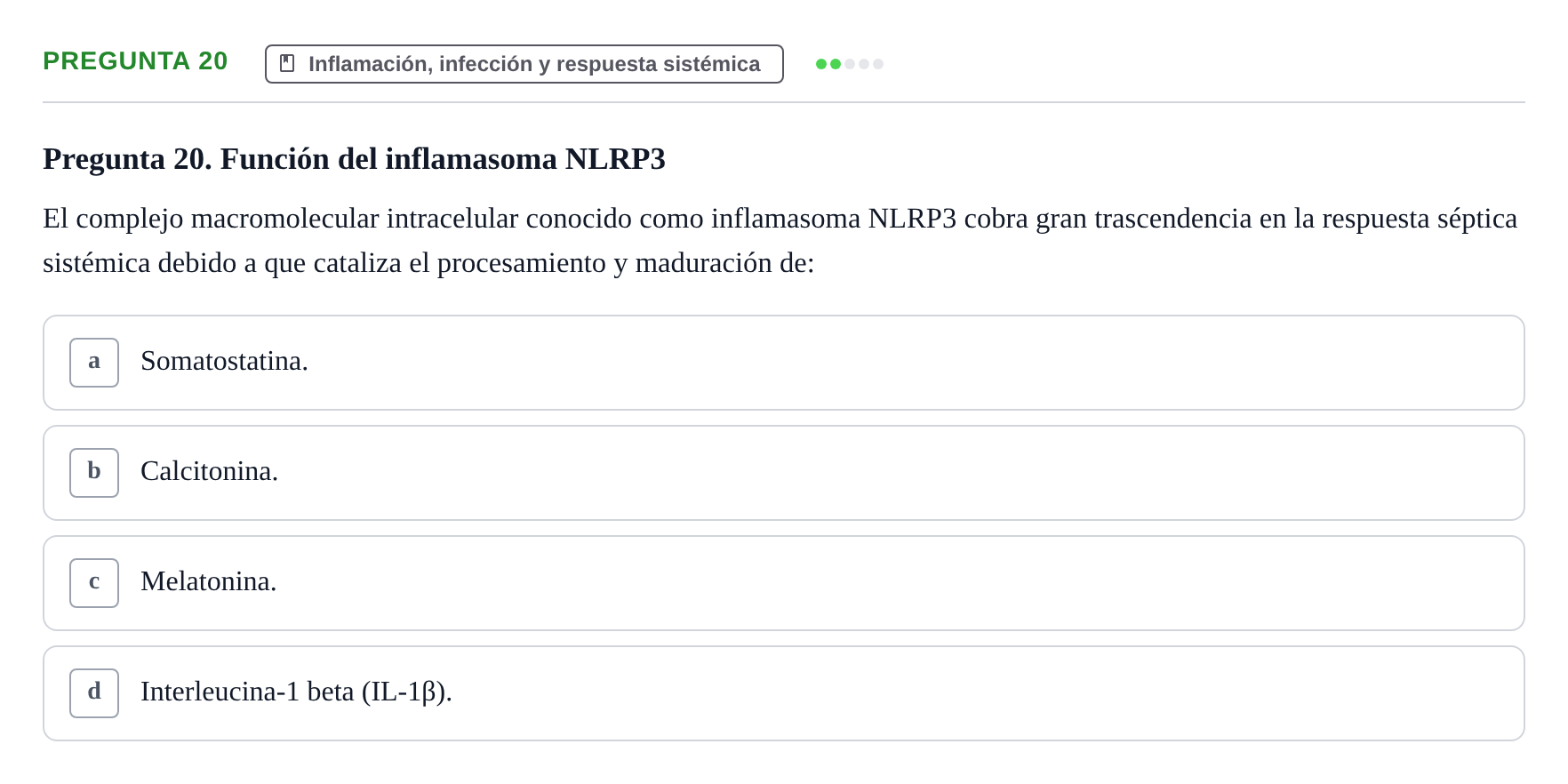 Enunciado: Pregunta 20