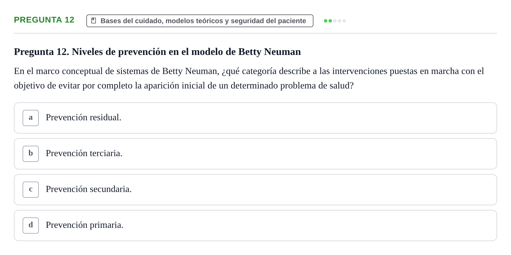 Enunciado: Pregunta 12