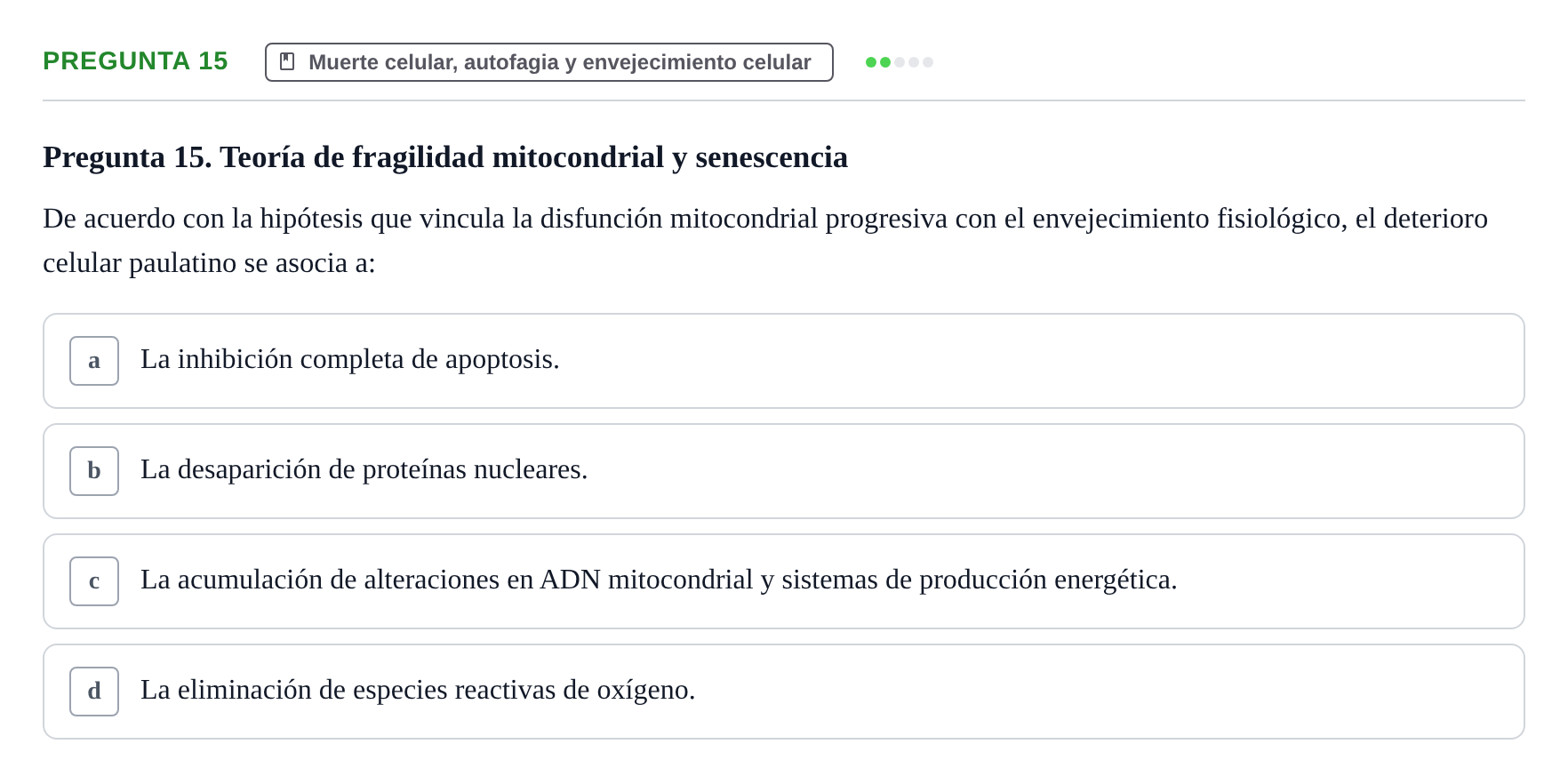 Enunciado: Pregunta 15