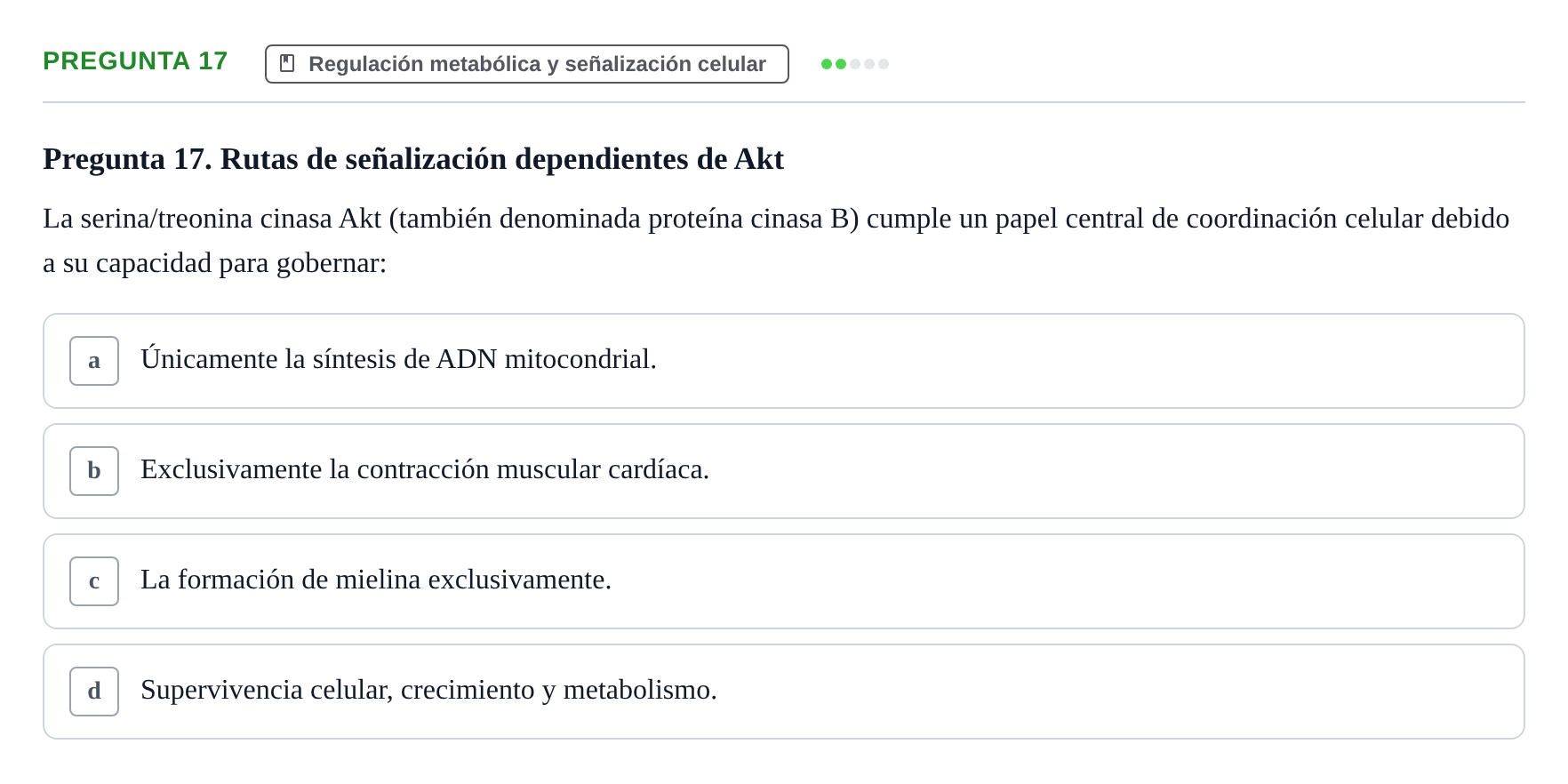 Enunciado: Pregunta 17