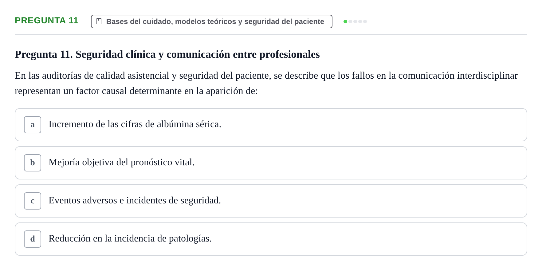 Enunciado: Pregunta 11