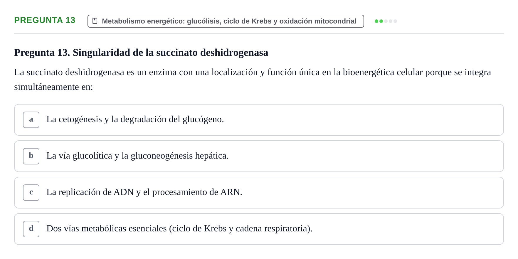 Enunciado: Pregunta 13
