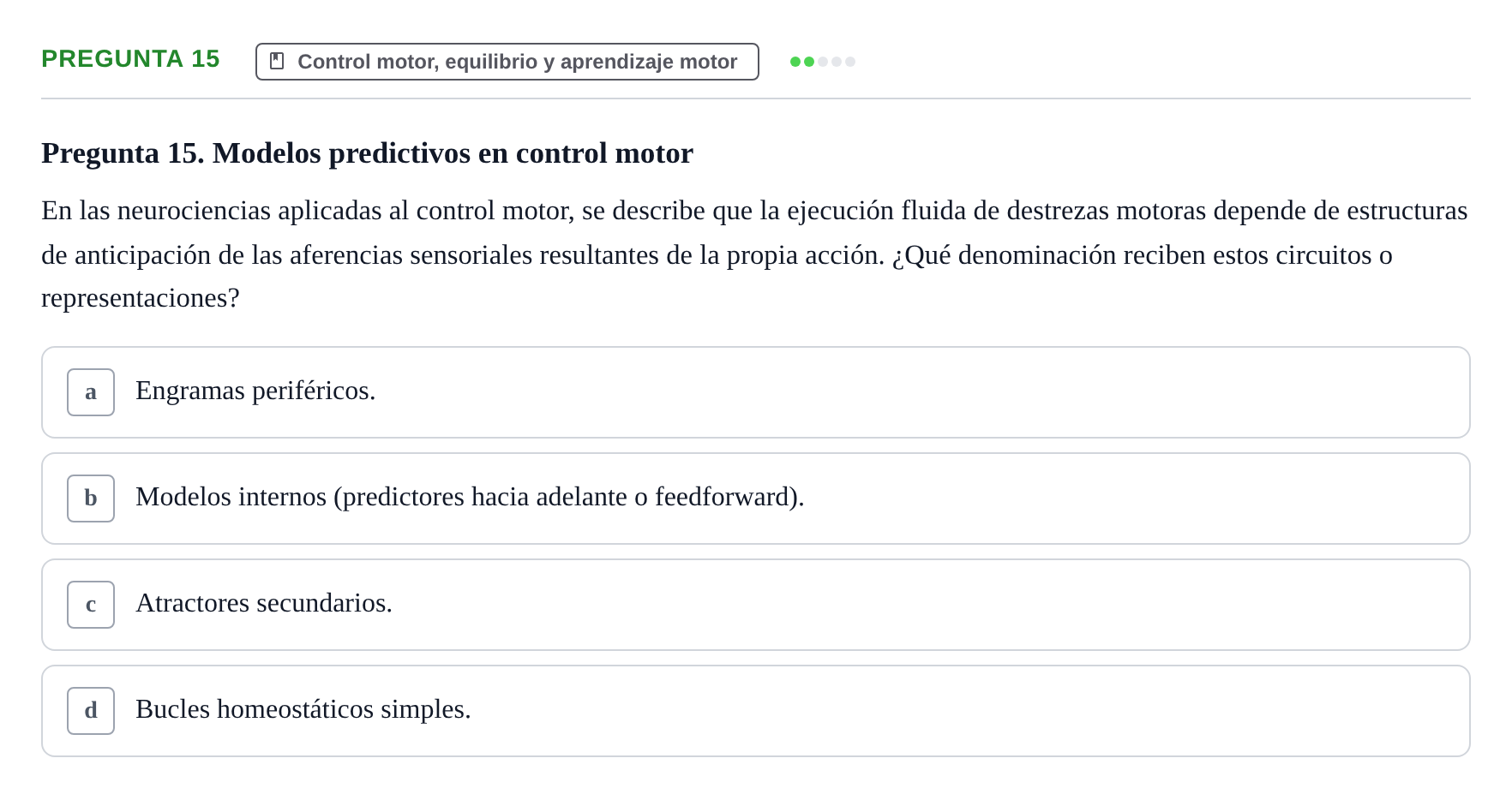 Enunciado: Pregunta 15