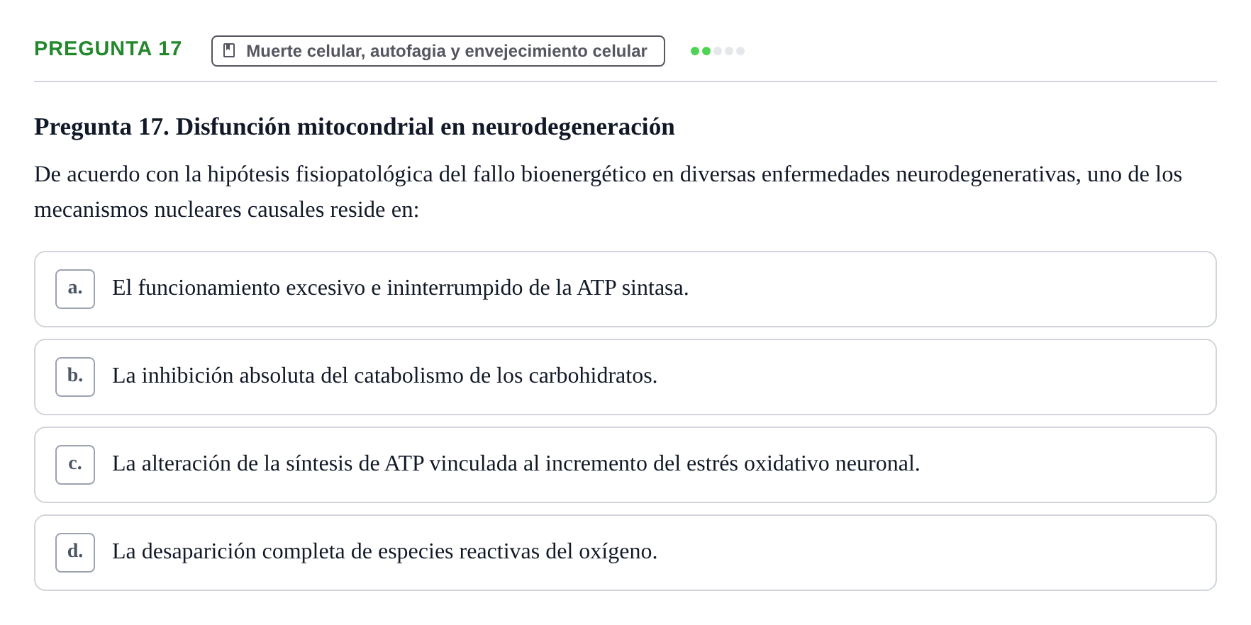 Enunciado: Pregunta 17