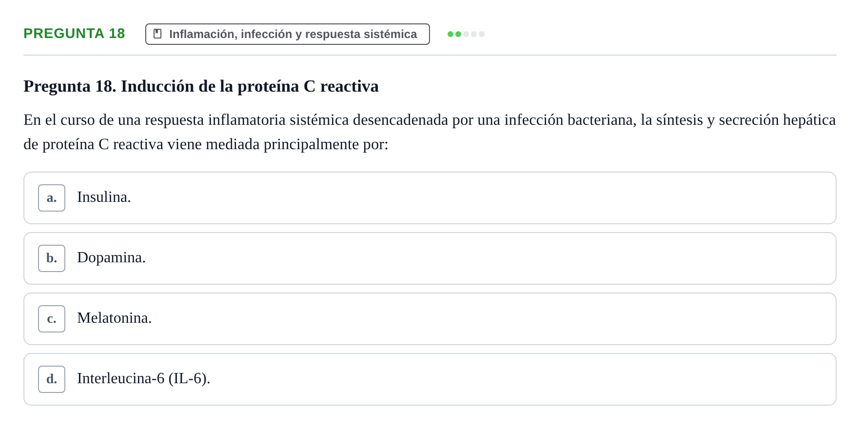 Enunciado: Pregunta 18