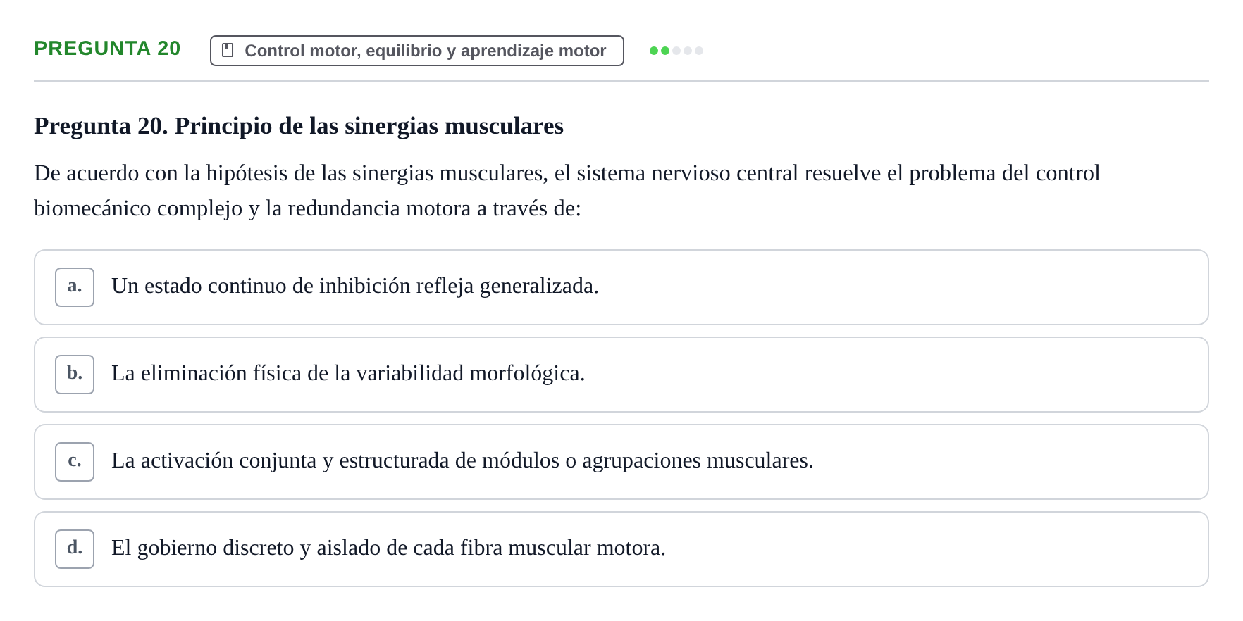 Enunciado: Pregunta 20