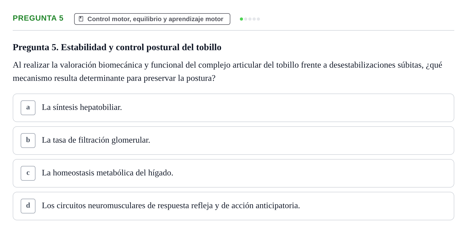 Enunciado: Pregunta 5