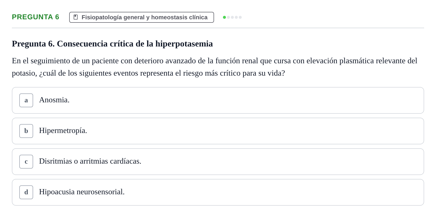 Enunciado: Pregunta 6