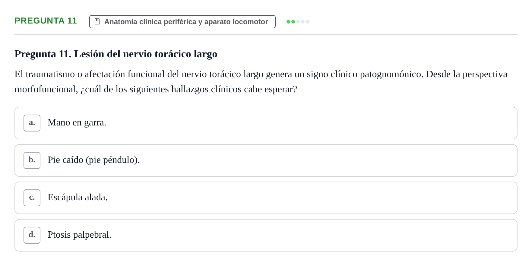 Enunciado: Pregunta 11