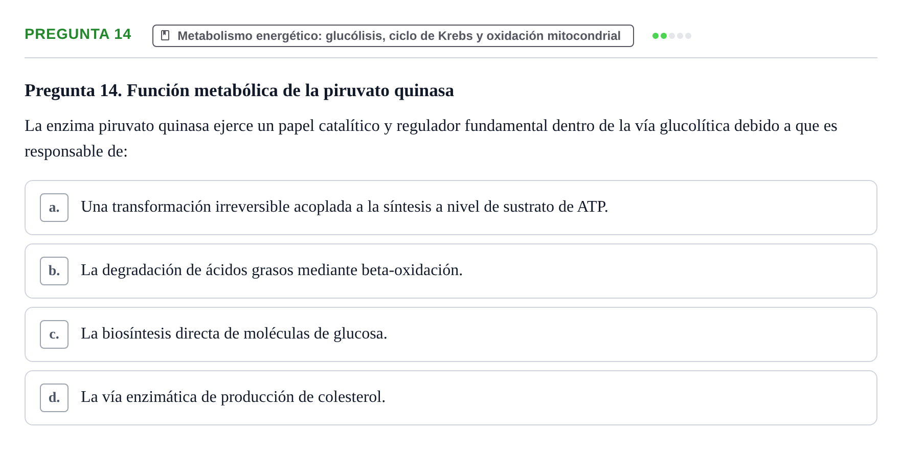 Enunciado: Pregunta 14