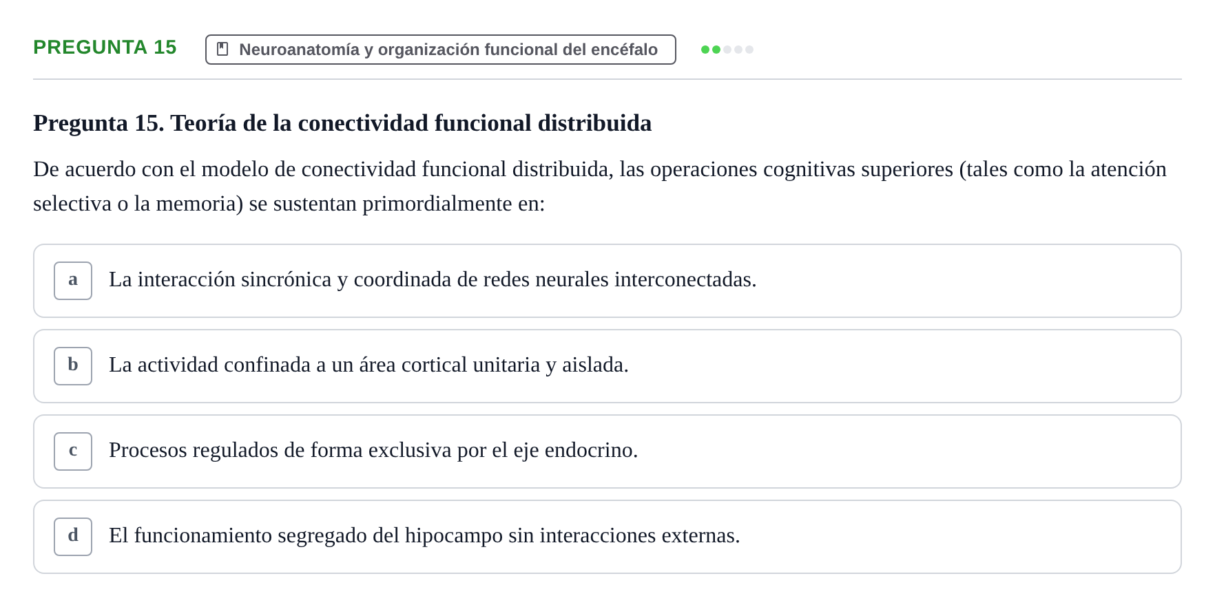 Enunciado: Pregunta 15