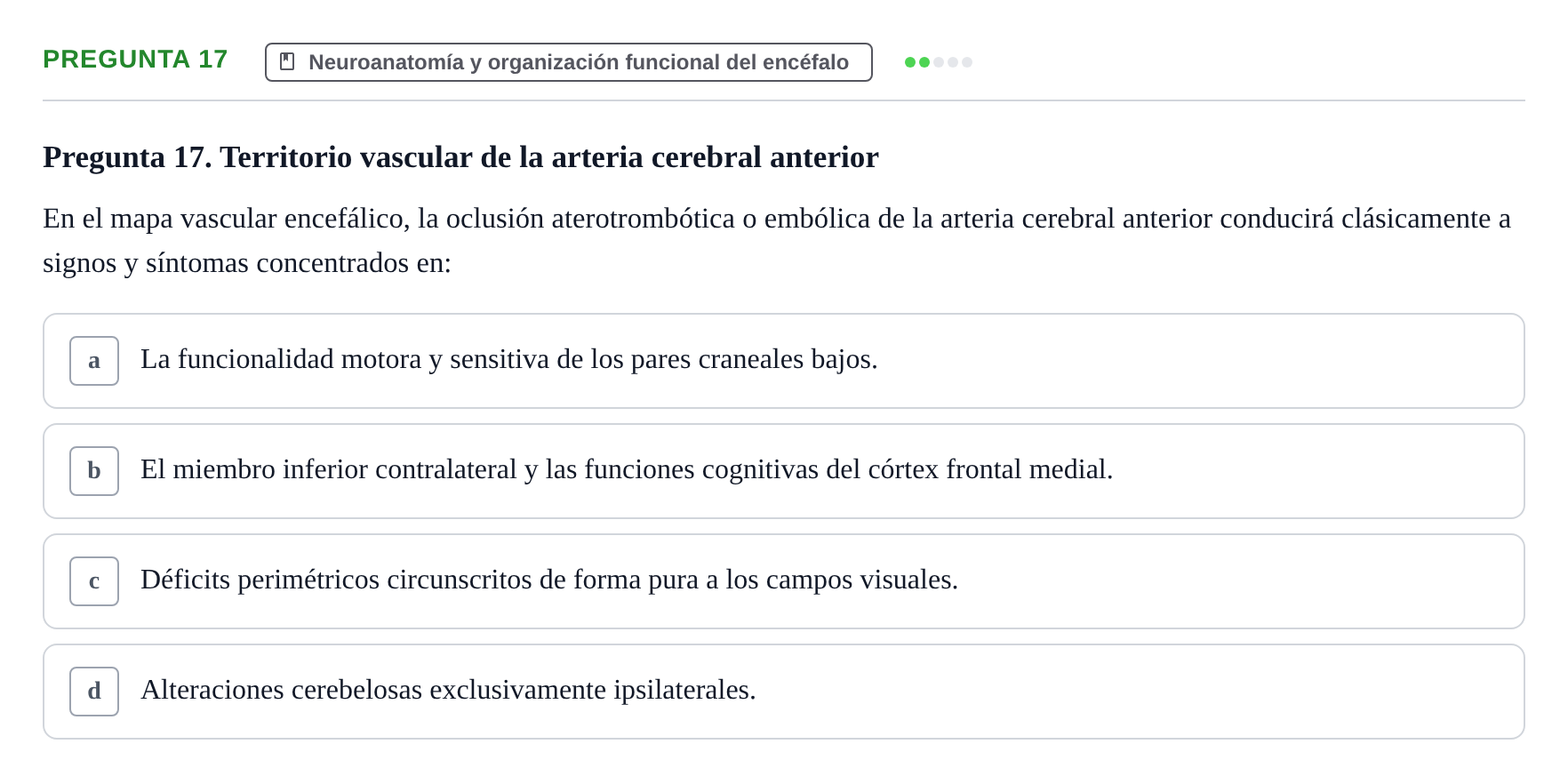 Enunciado: Pregunta 17