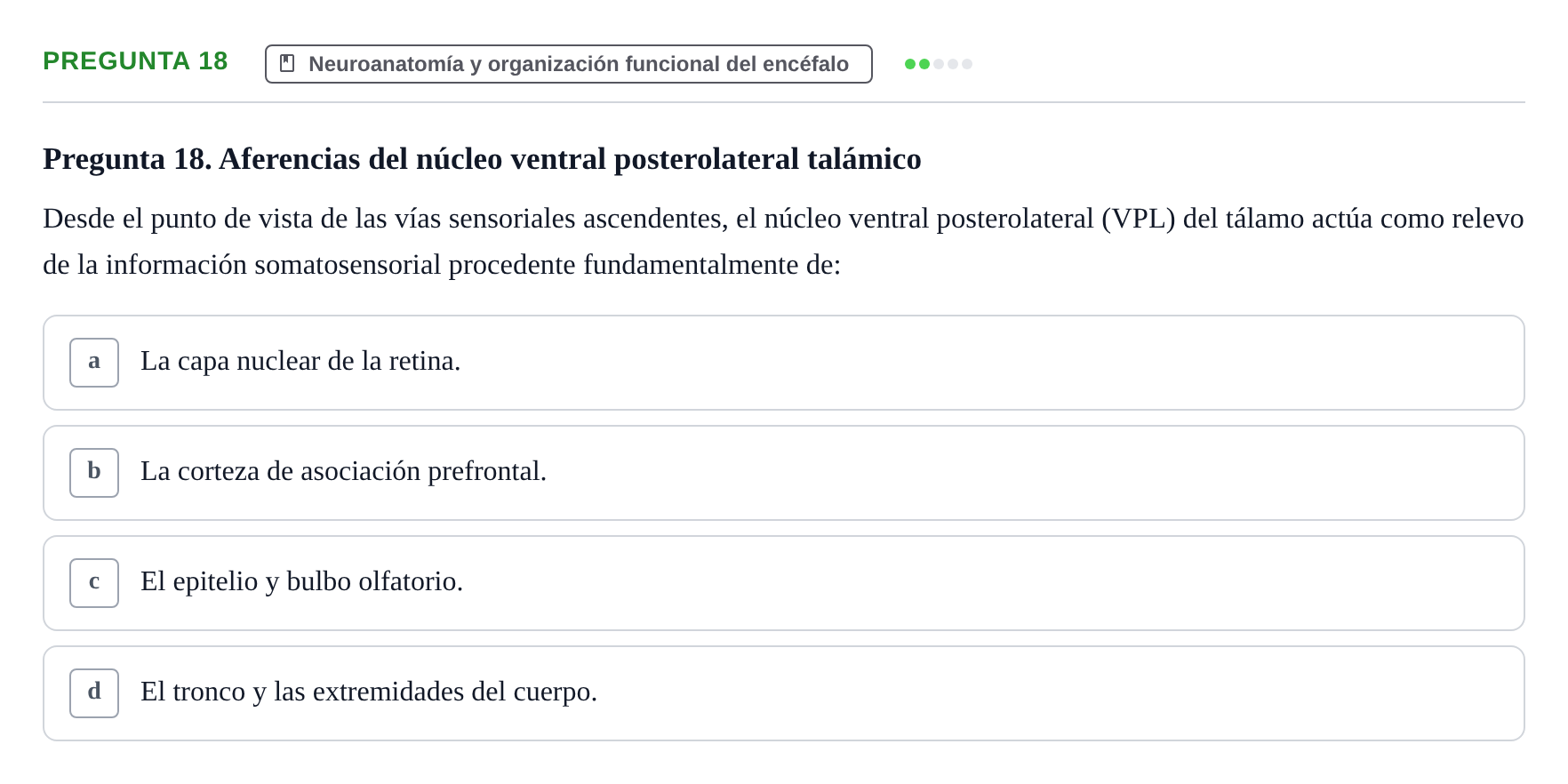 Enunciado: Pregunta 18