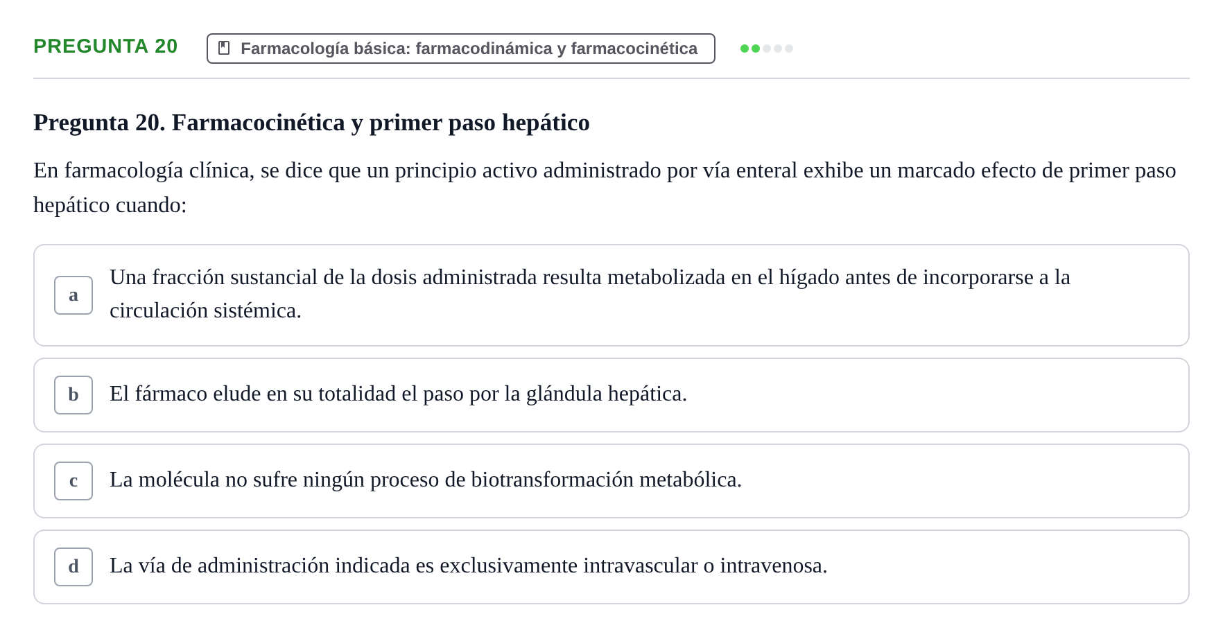 Enunciado: Pregunta 20