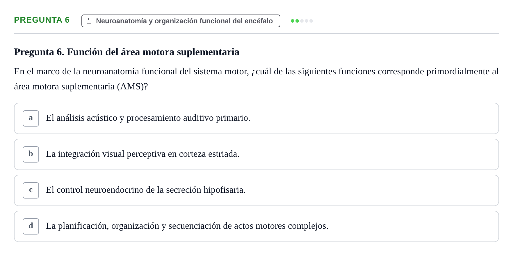 Enunciado: Pregunta 6