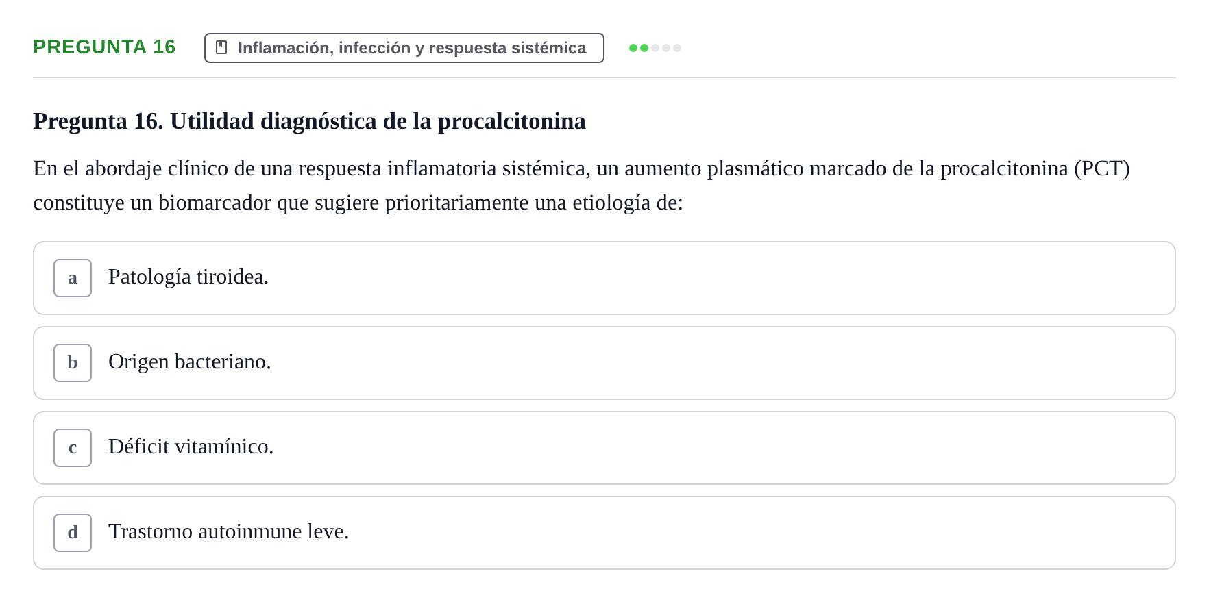 Enunciado: Pregunta 16