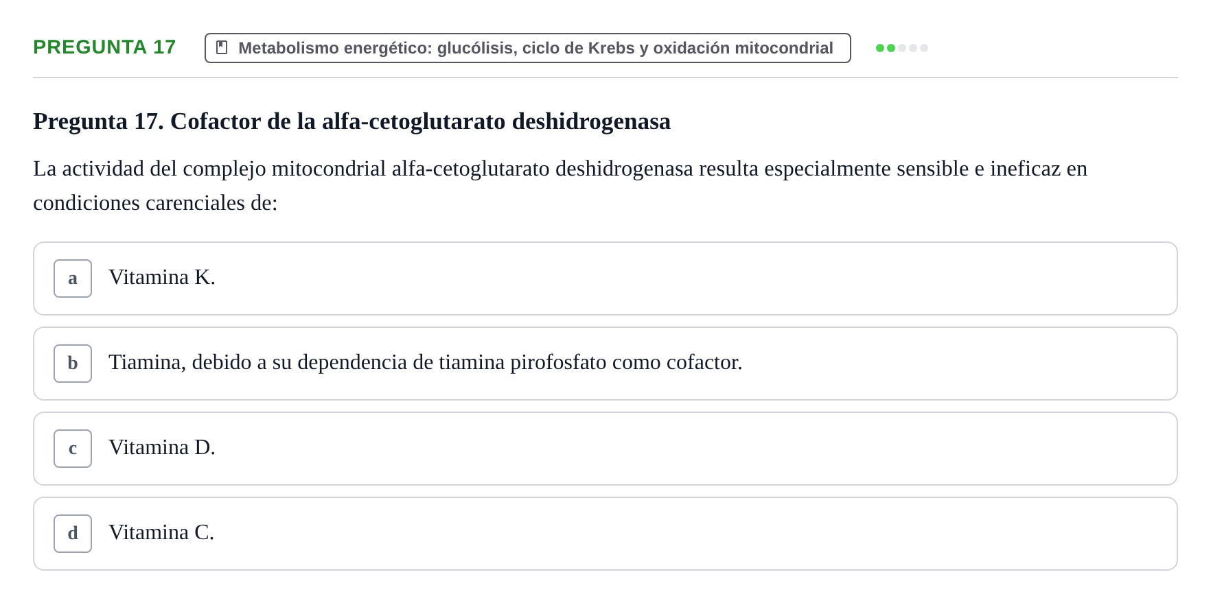 Enunciado: Pregunta 17
