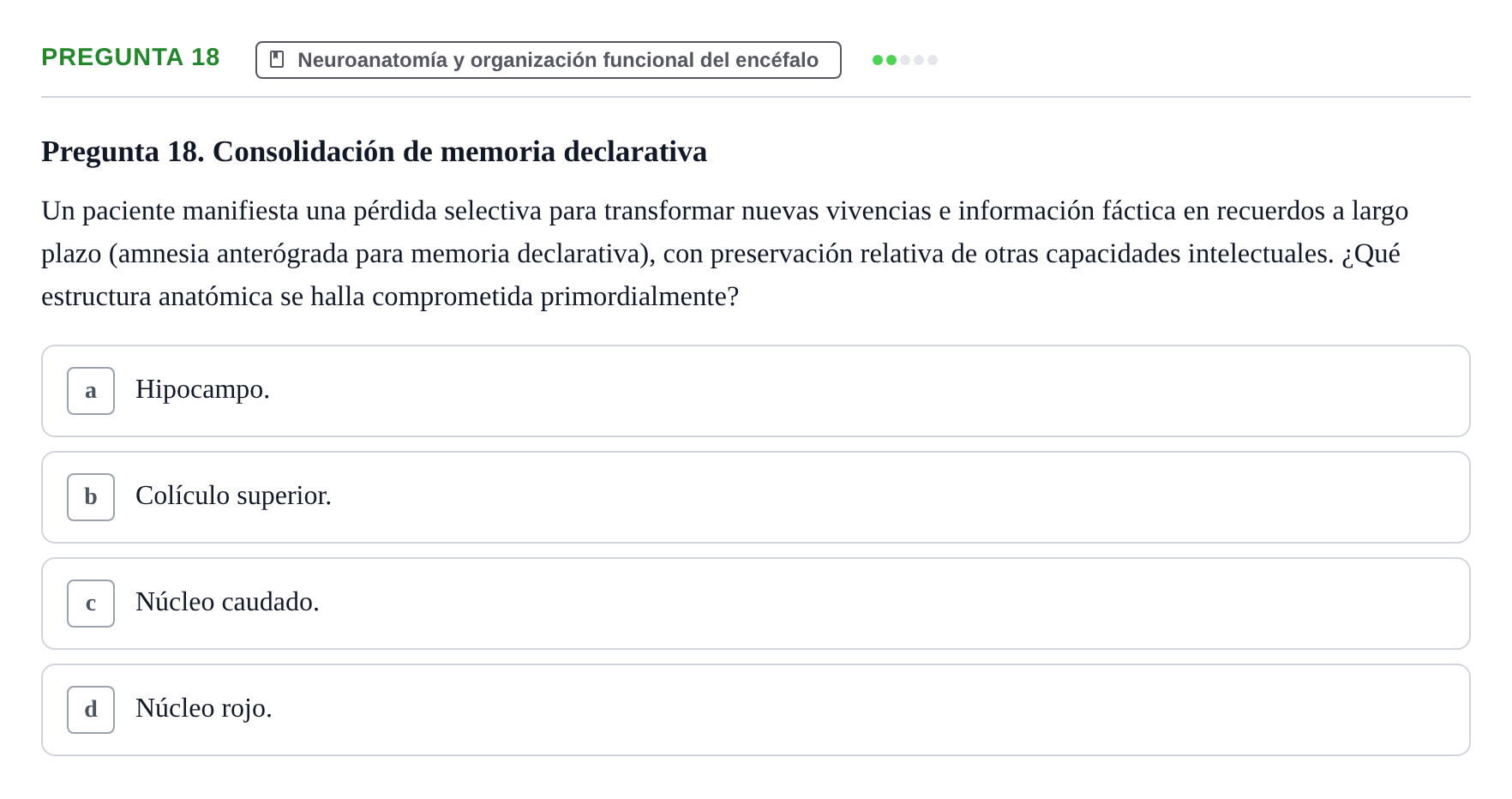 Enunciado: Pregunta 18