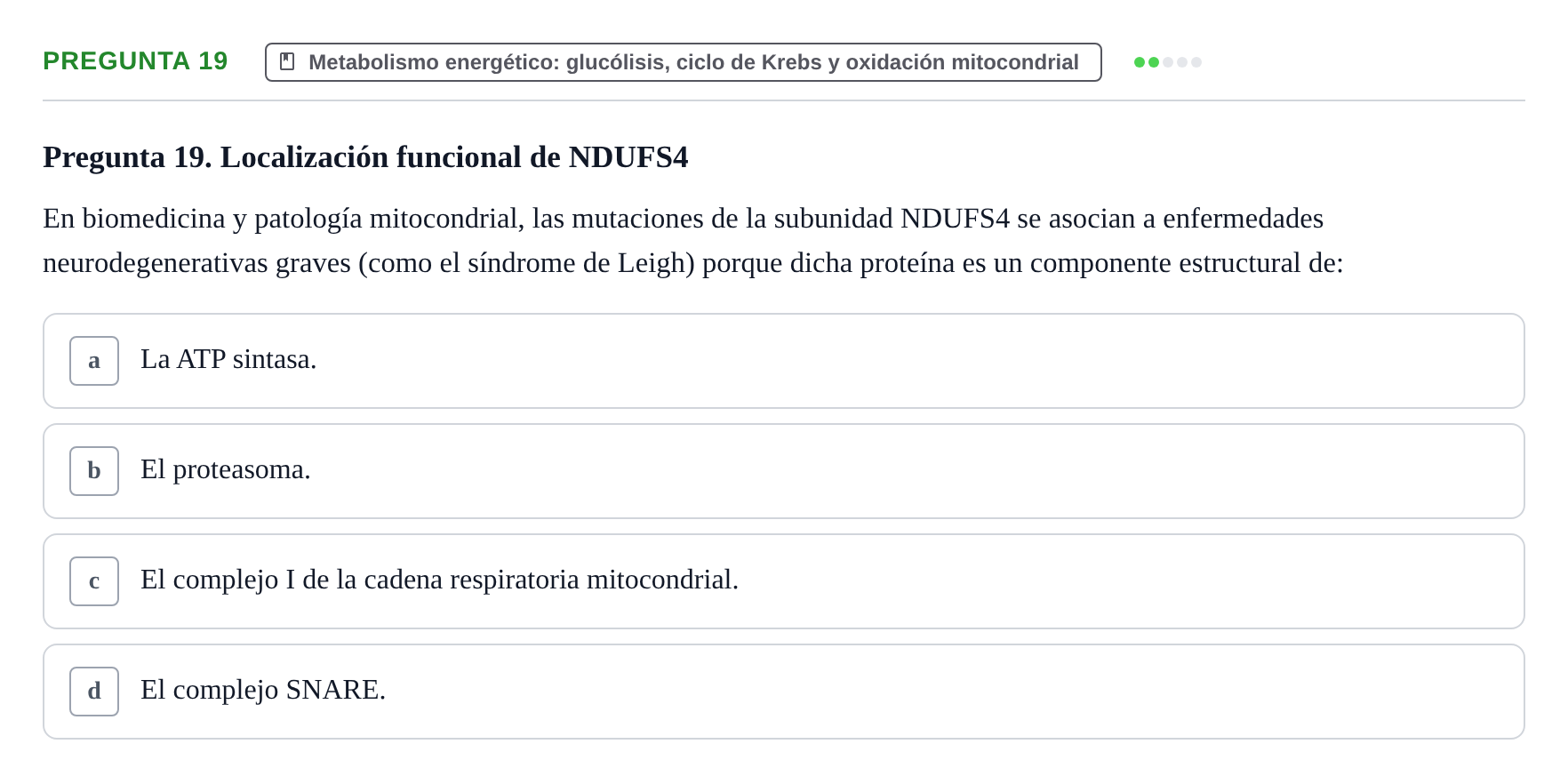 Enunciado: Pregunta 19