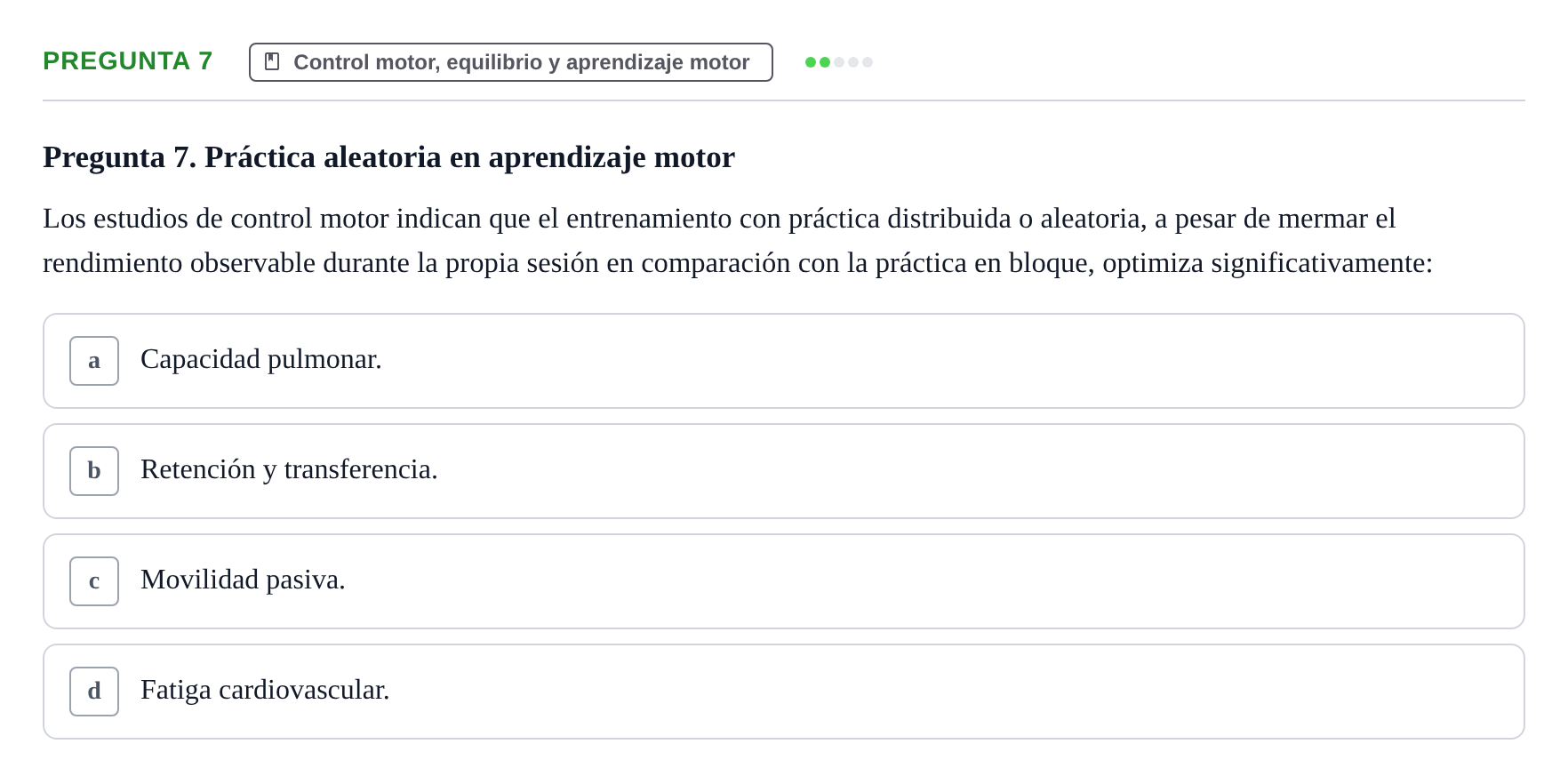 Enunciado: Pregunta 7