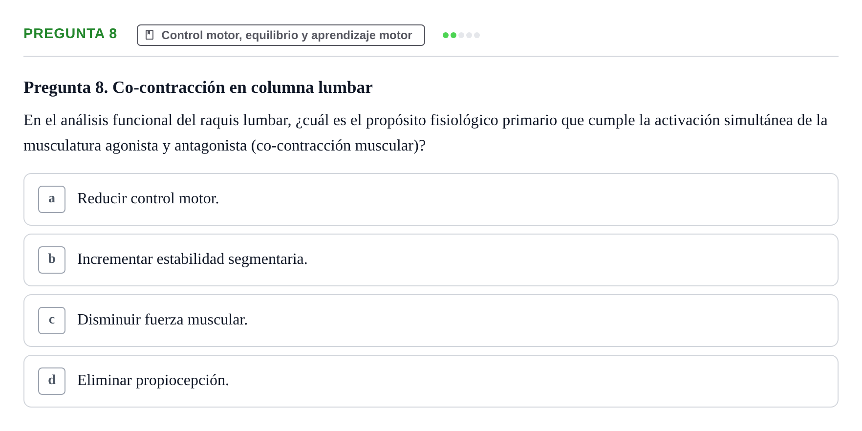 Enunciado: Pregunta 8
