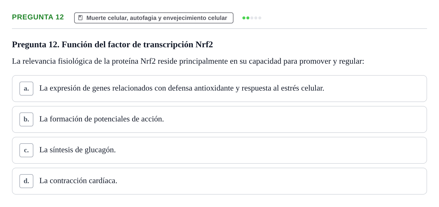 Enunciado: Pregunta 12