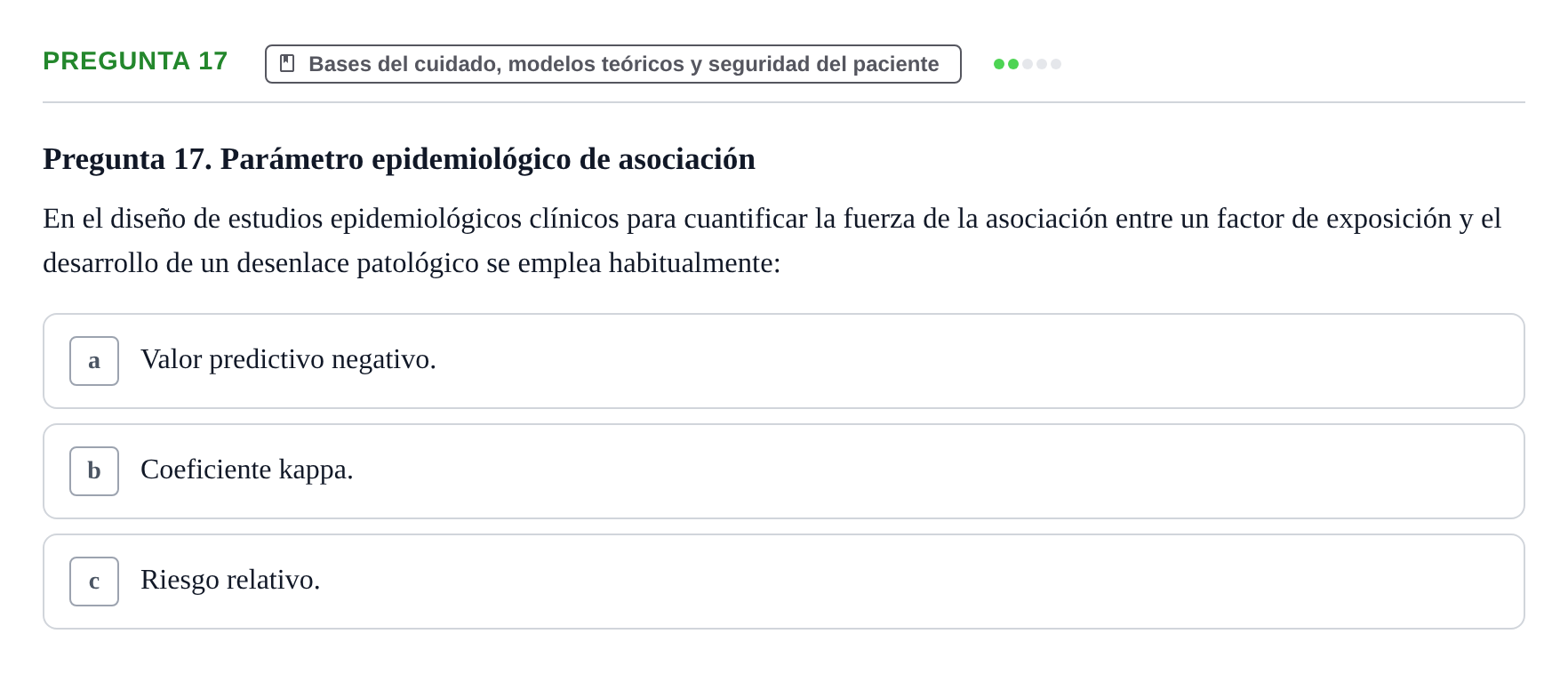 Enunciado: Pregunta 17