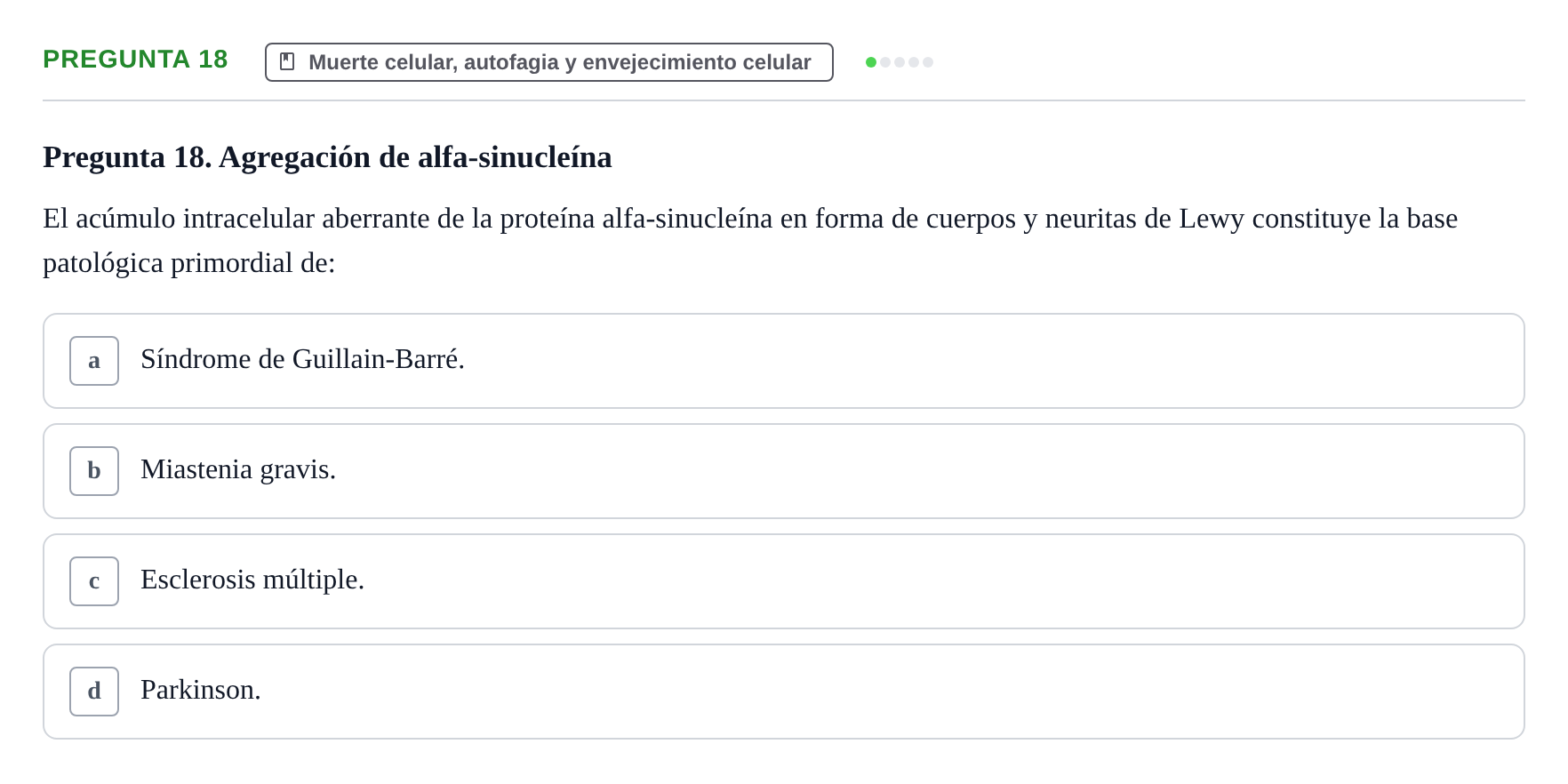 Enunciado: Pregunta 18