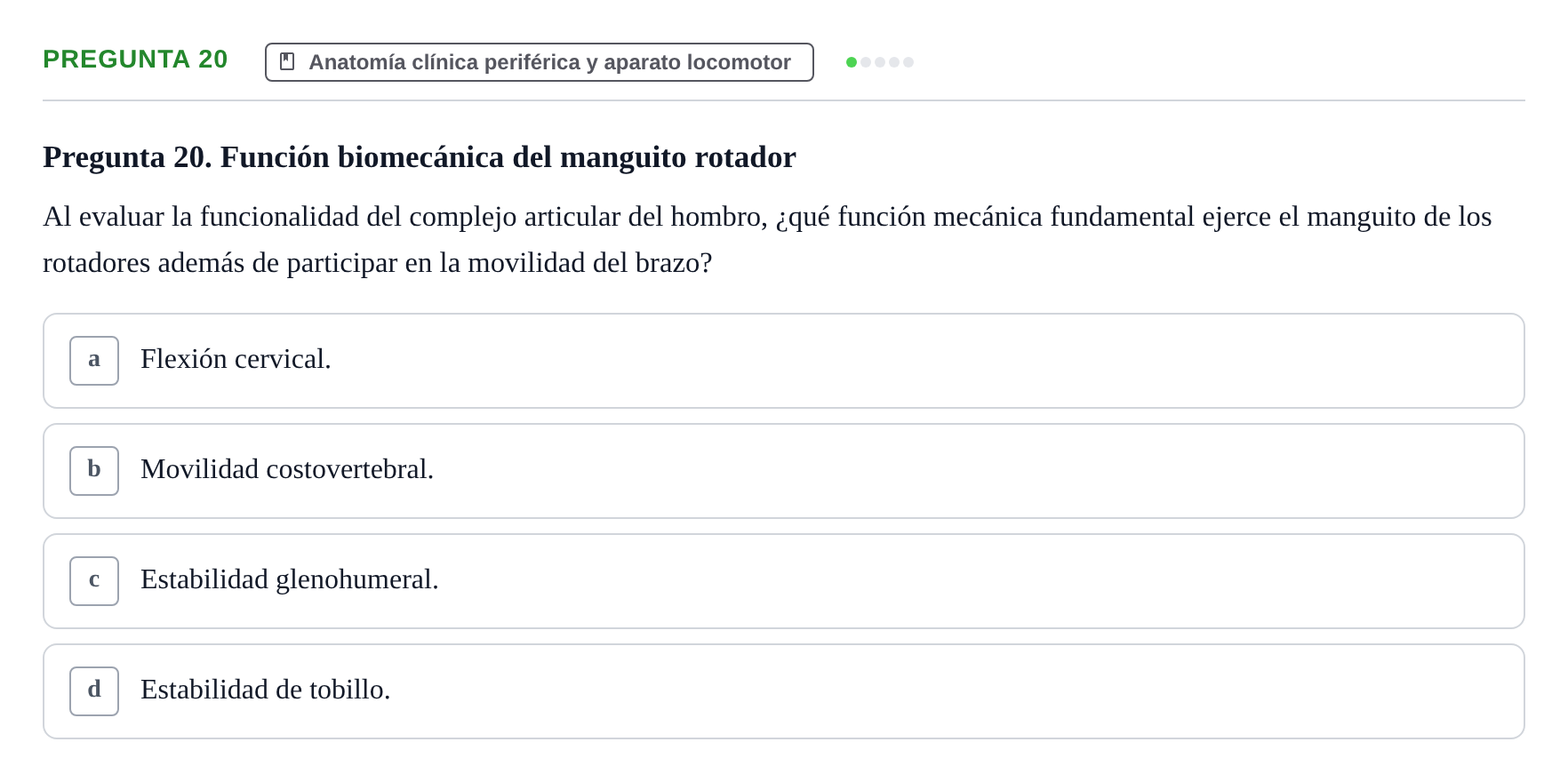 Enunciado: Pregunta 20