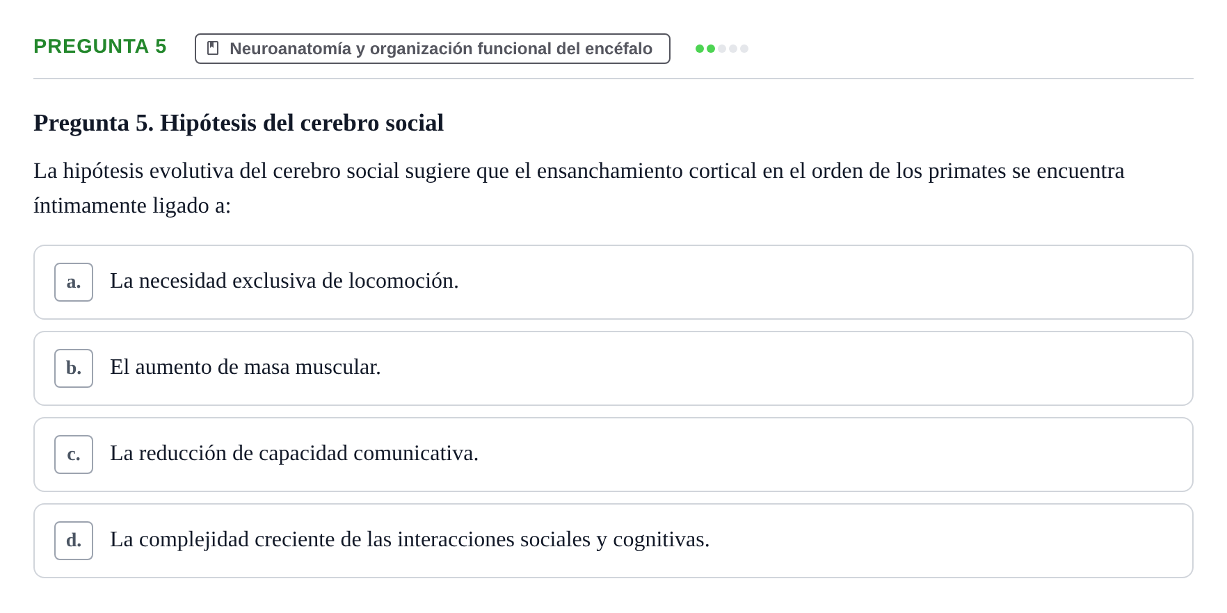 Enunciado: Pregunta 5