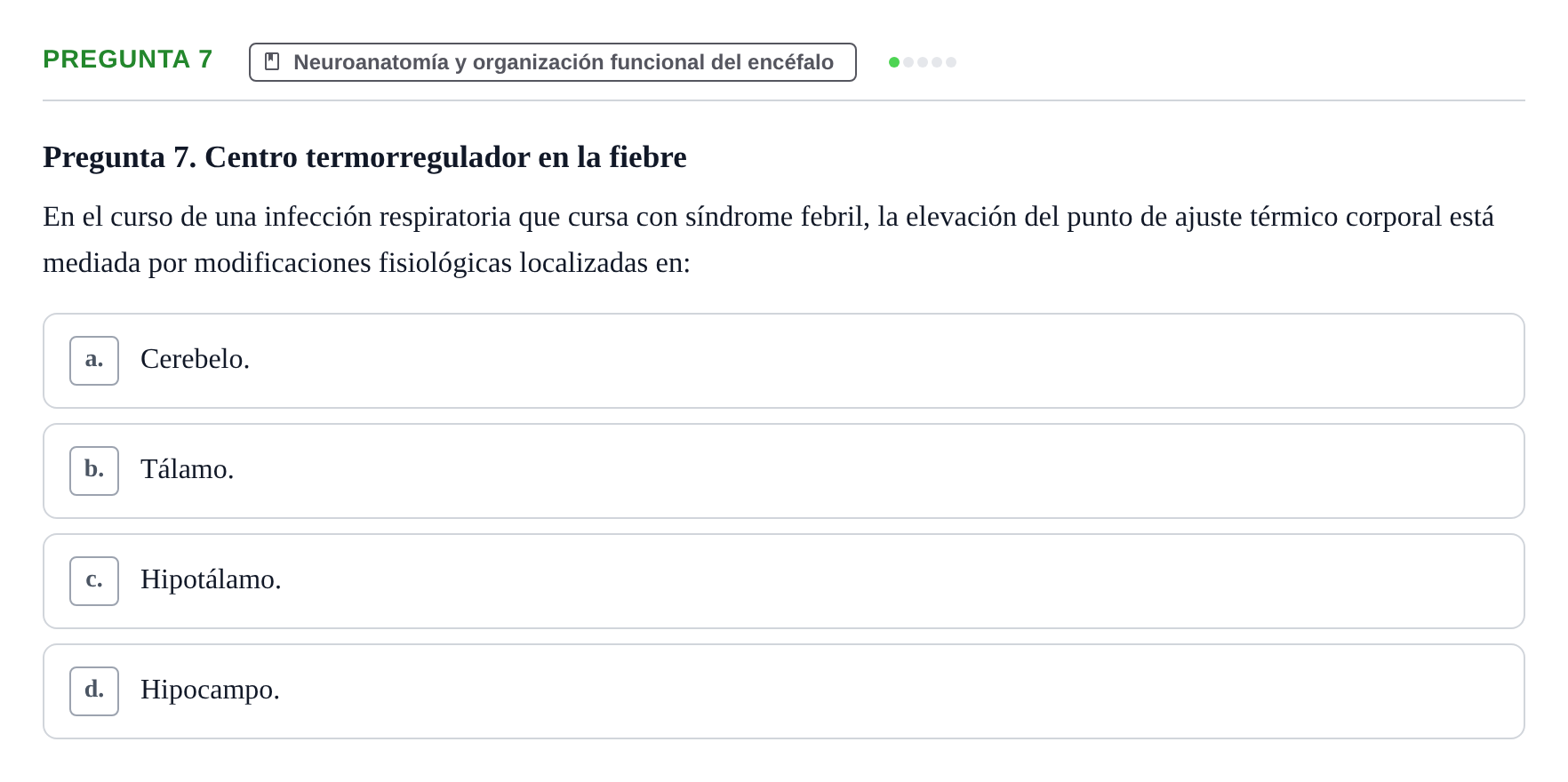 Enunciado: Pregunta 7