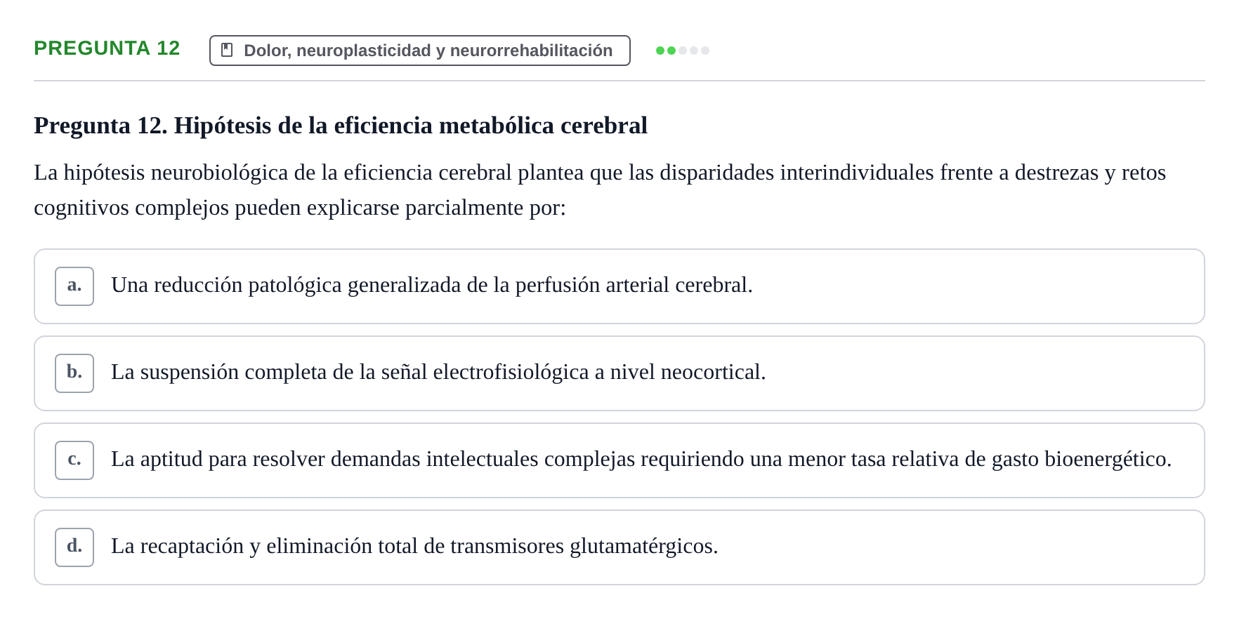 Enunciado: Pregunta 12