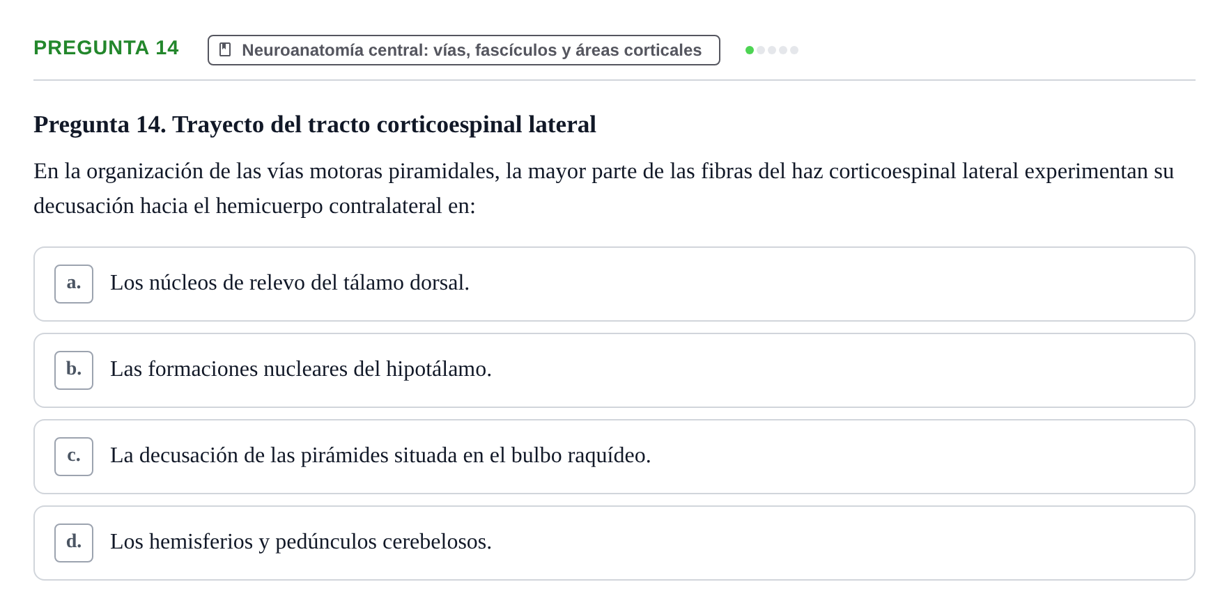 Enunciado: Pregunta 14