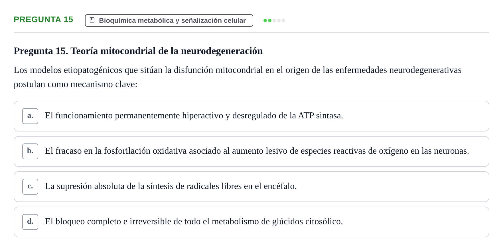 Enunciado: Pregunta 15