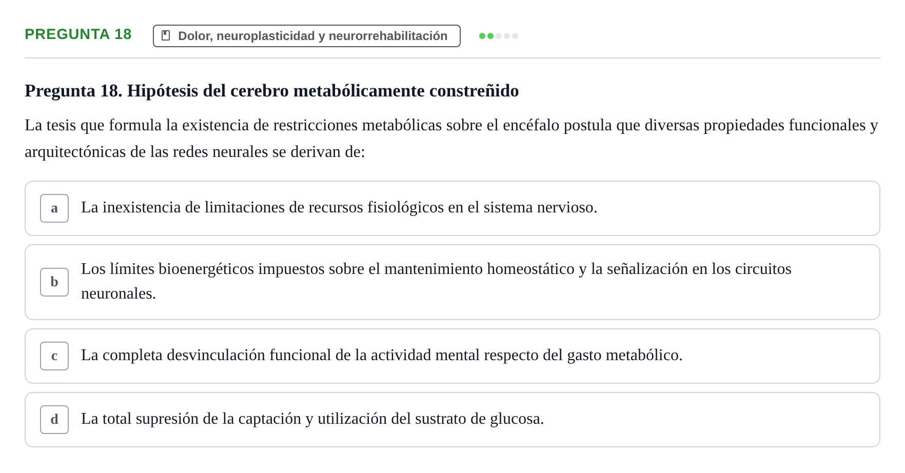 Enunciado: Pregunta 18
