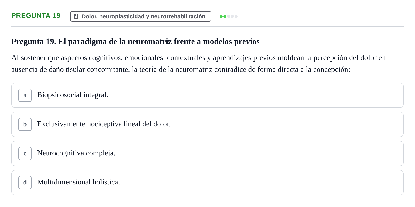 Enunciado: Pregunta 19