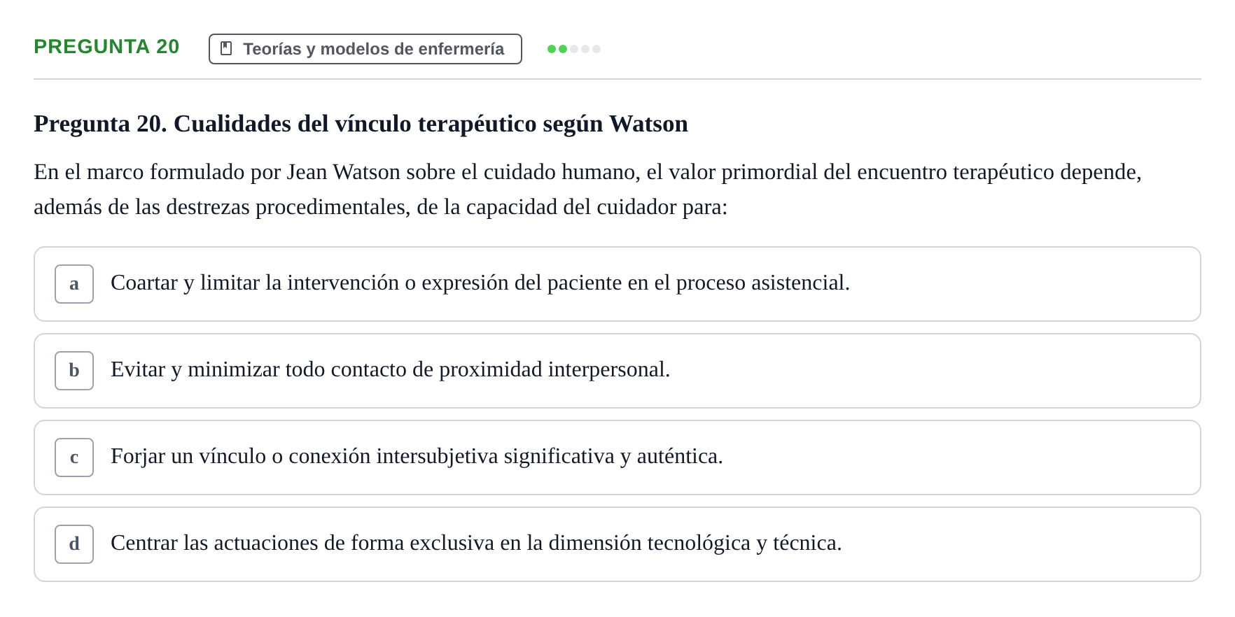 Enunciado: Pregunta 20
